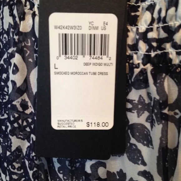 Guess smocked Moroccan tube dress 100% silk.Large - Picture 5 of 7